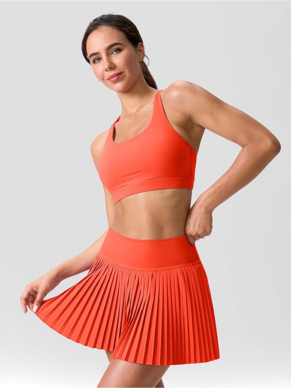 Orange Women's Pleated Skort - Size XXL